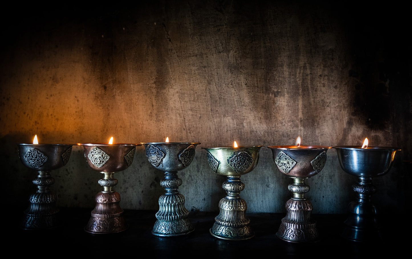 Monastery Lamps Ladakh India