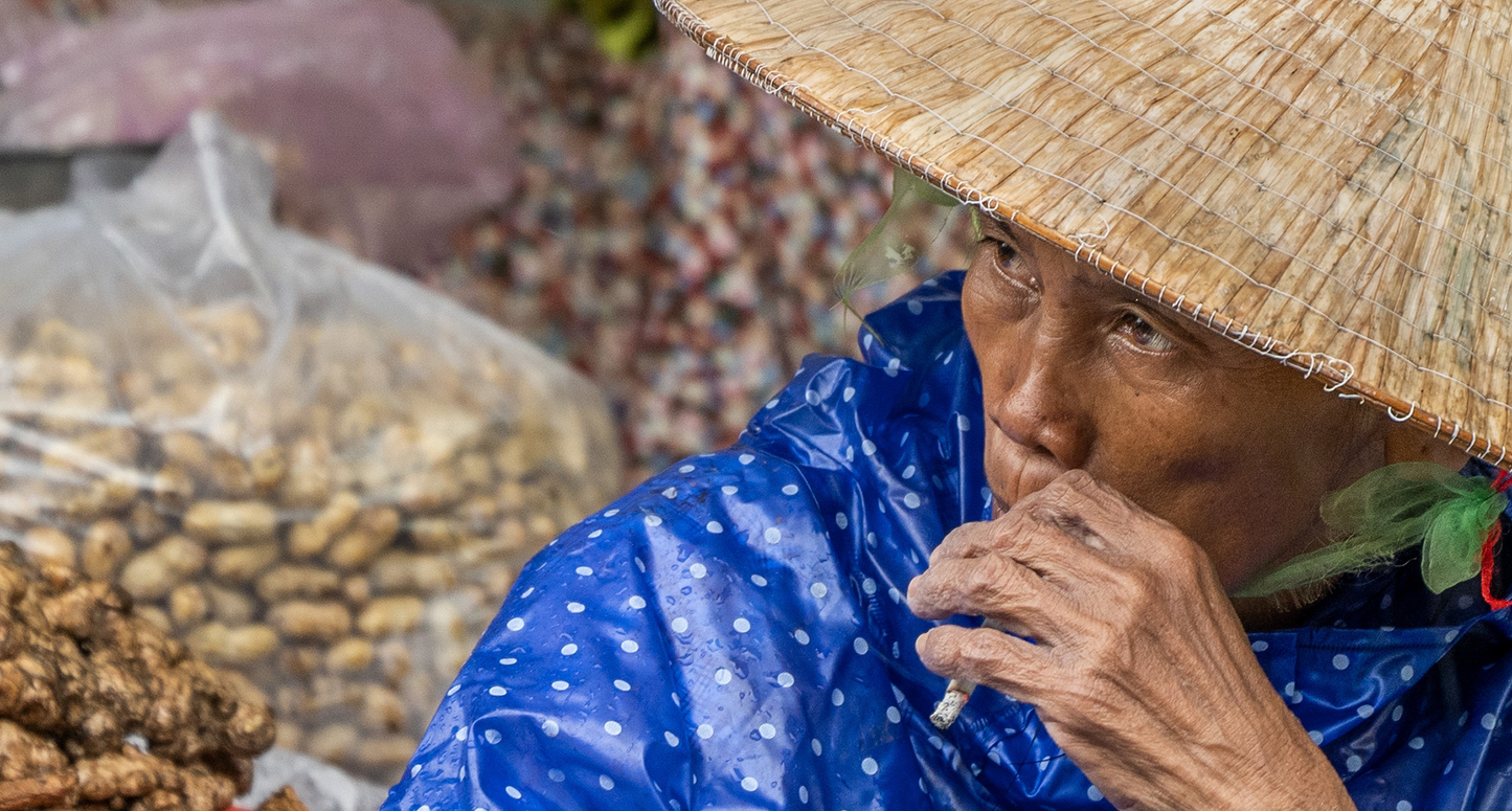 Woman Smoking Ho Chi Minh City Vietnam